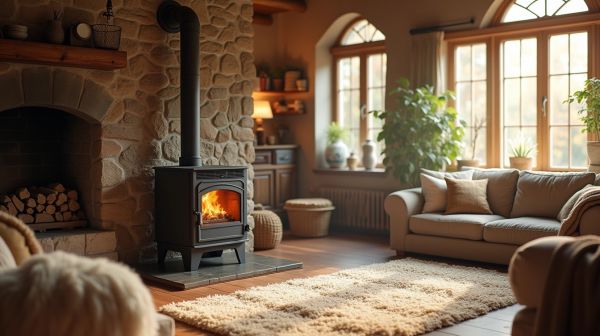 Remplacer une cheminée ouverte par un poêle à granulés : travaux, conduit et rendement